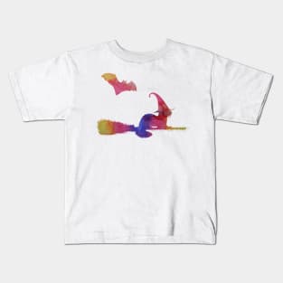 Ferret riding a besom Kids T-Shirt